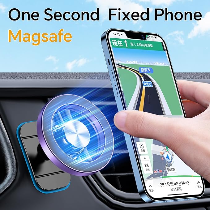 Kaistyle for Magsafe Car Mount【20 Strong Magnets】Magnetic Phone Holder for Car - Image 3