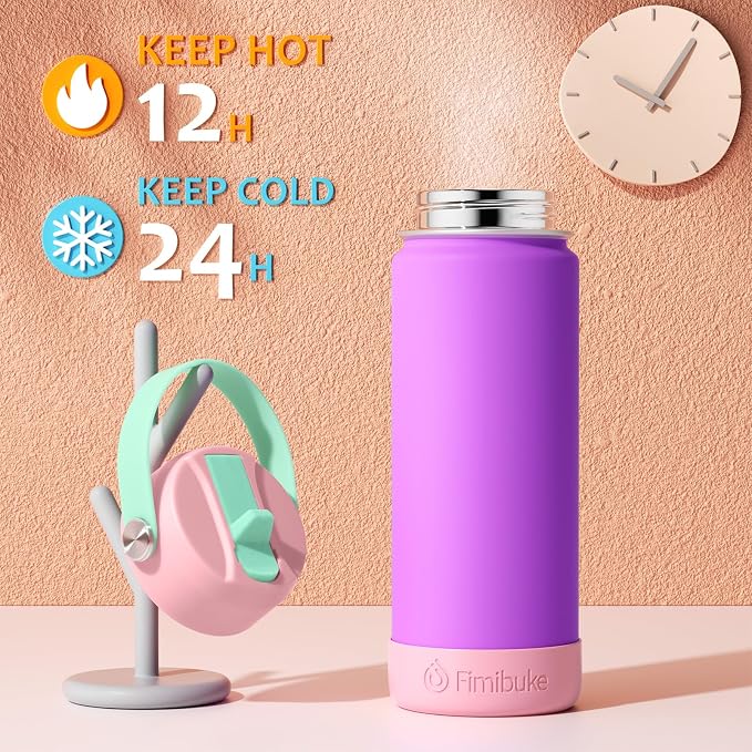 Fimibuke Kids Insulated Water Bottle, 18oz BPA FREE 18/8 Stainless Steel Kids - Image 3