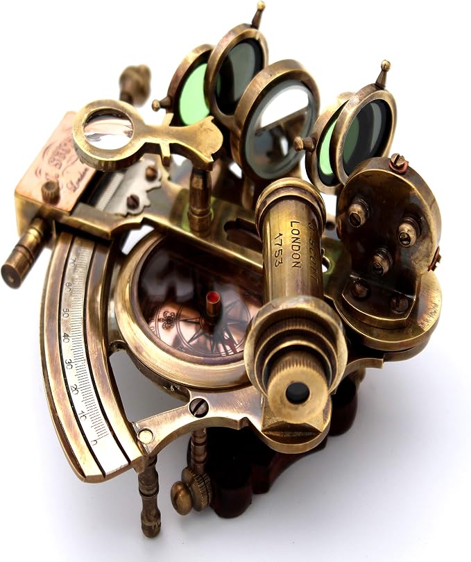 Handmade Astrolabe Brass Sextant inbuild Compass - Image 2