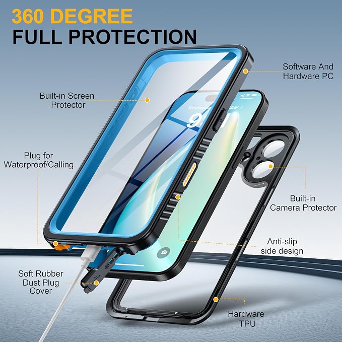 ANTSHARE for iPhone 17 Case, IP68 Waterproof Shockproof Case, - 12 FT Military - Image 7