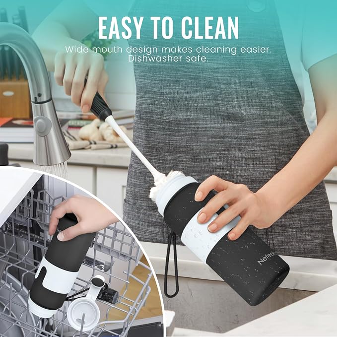Nefeeko Collapsible Water Bottle, BPA Free 26oz Foldable Water Bottle - Image 5