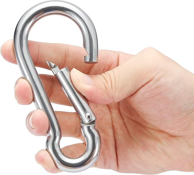 sprookber 316 Stainless Steel Carabiner Clip, Marine Grade Heavy Duty Spring - Image 3
