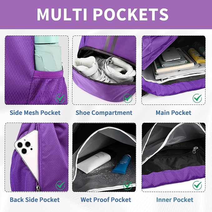 JELUTAR Drawstring Backpack Gym Bag - Image 3