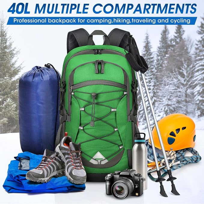 IGOLUMON Hiking Backpack 40L Packable Lightweight Camping Backpack Men Women - Image 7
