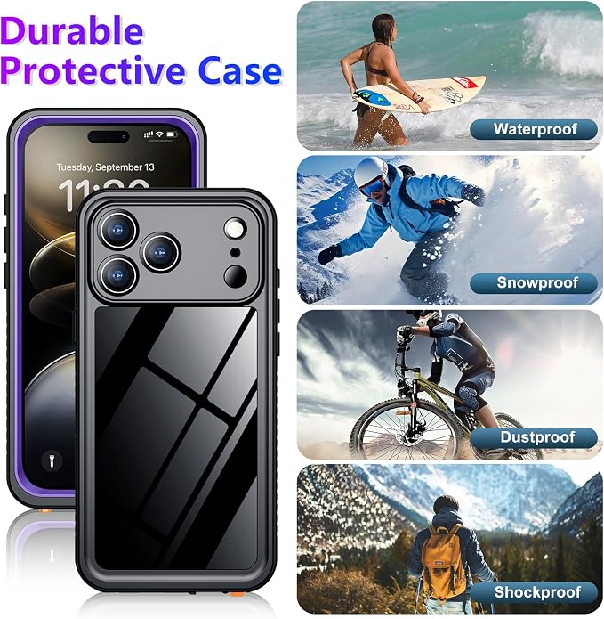 Temdan Compatible with iPhone 17 Pro Max Case, Waterproof Built-in Screen & - Image 7