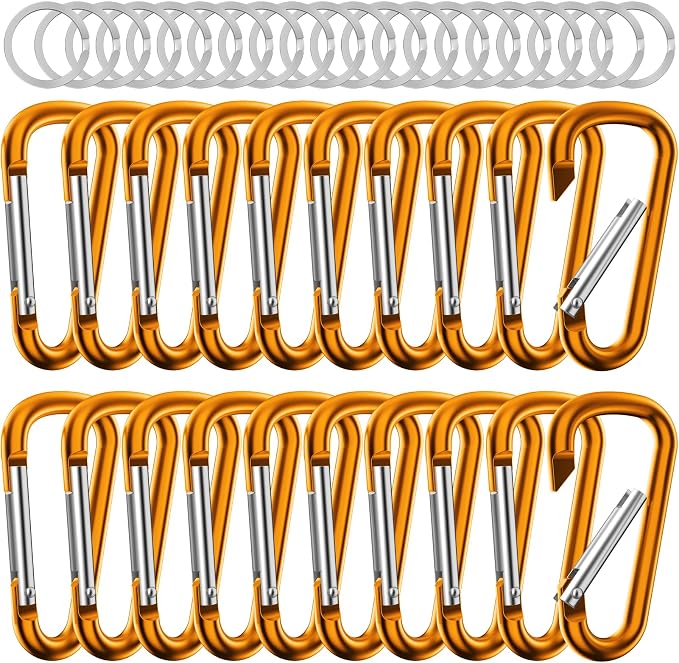 sprookber 2.28" Small Carabiner Clip Keychain, D Ring Caribeaner Clip, Key Clip by Sprookber