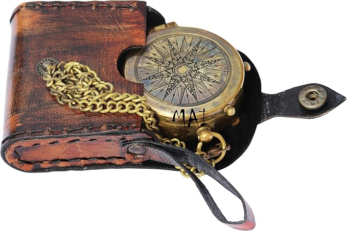 Pocket Compass for Hiking, Survival Instrument Antique “So You Can Always Find by MAI