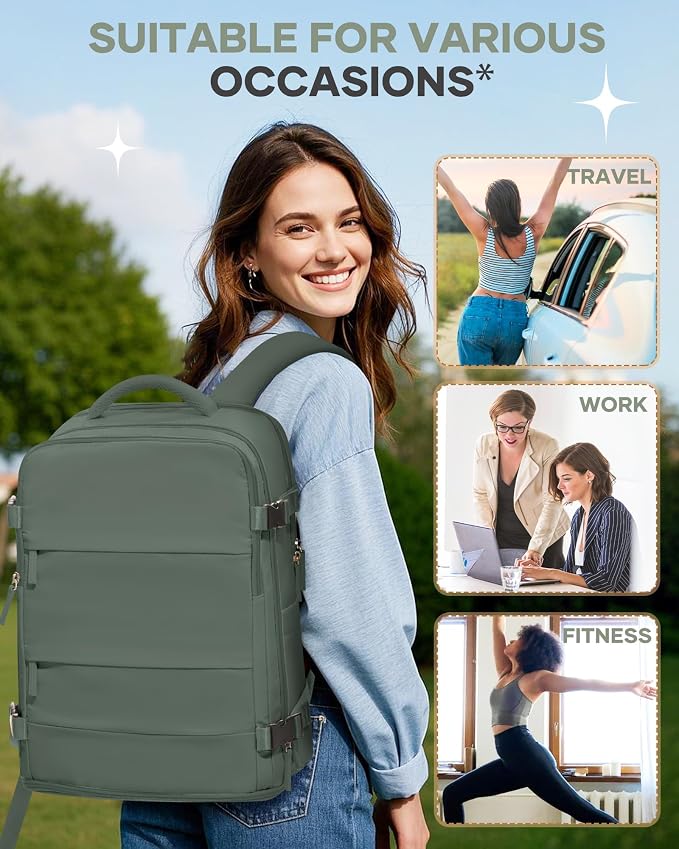 coofay Large Travel Backpack For Women Men Airline Approved Carry On Backpack - Image 9