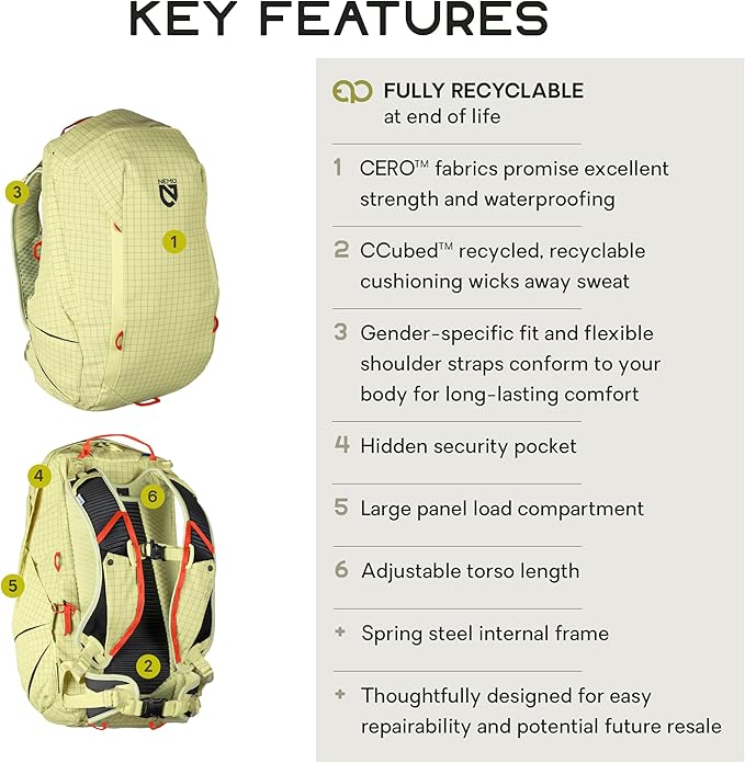 Nemo Equipment Resolve Endless Promise Technical Active Daypack - 25L - Citron - Image 2