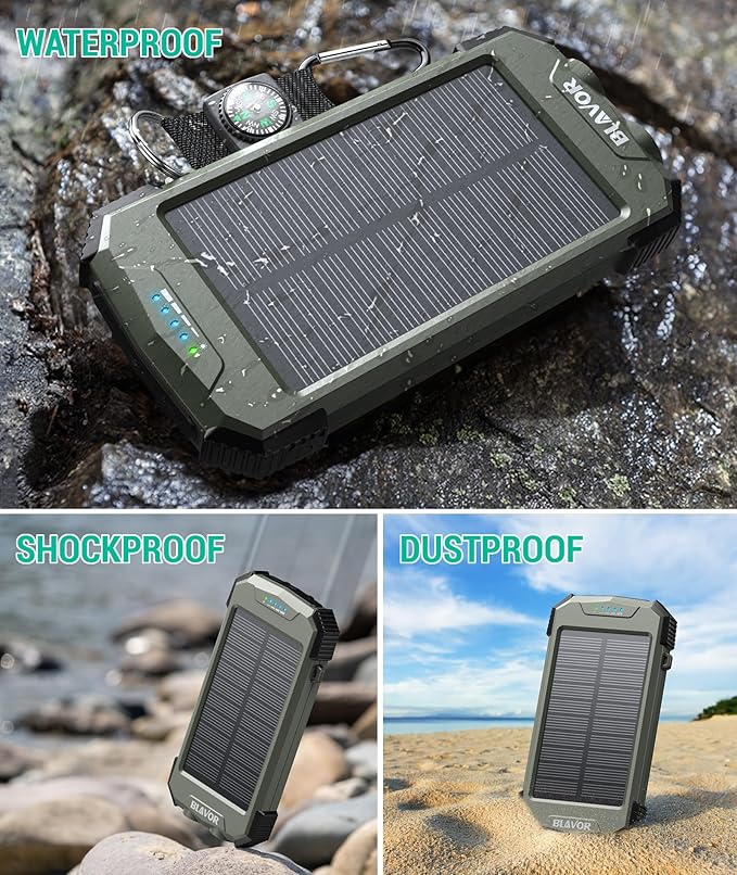 BLAVOR Solar Power Bank 10, Portable Wireless Charger, 20W Fast Charging - Image 6