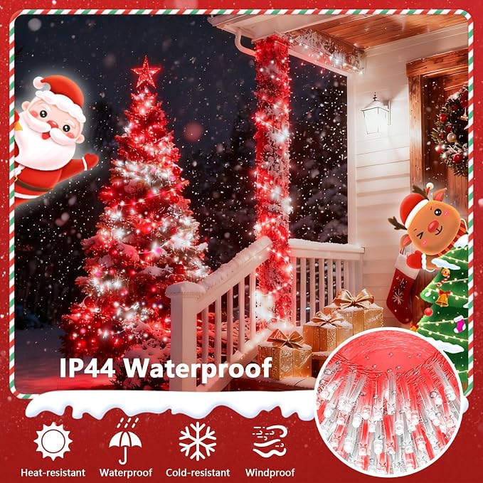 88FT 240LED Extra-Long Connectable String Lights Indoor Outdoor Clear Wire - Image 5