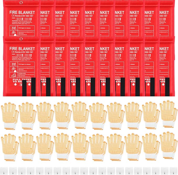 60 Pcs Emergency Fire Blankets for Home and Kitchen 40x40 Inch 20 Fiberglass by Copkim