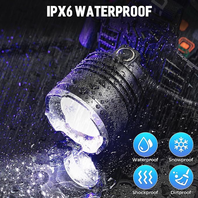 LED Rechargeable Headlamp, 000 Lumens Head Lamps Super Bright Long Distance - Image 6