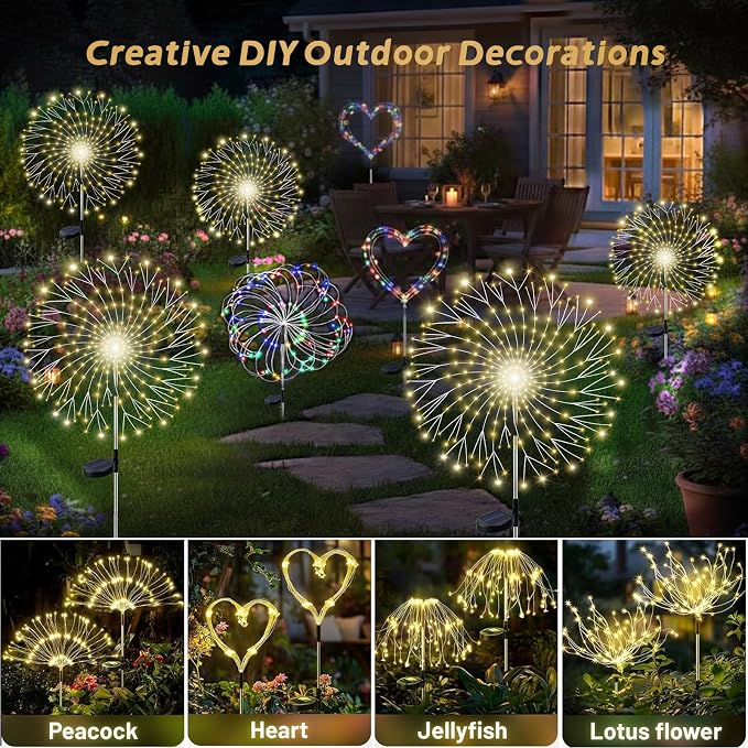 210LED Solar Firework Lights, Waterproof Fairy Starburst Light - Image 6