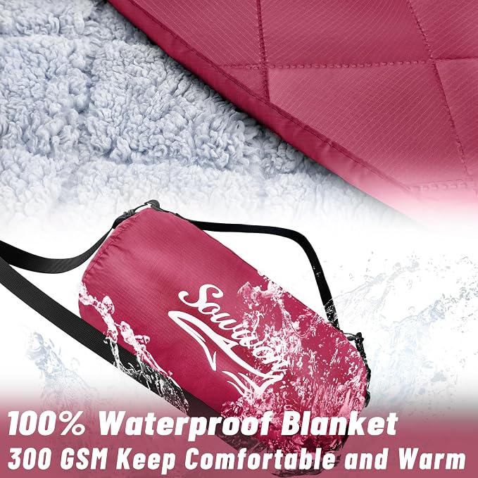 Waterproof Outdoor Blanket 82”X 55” Packable, Stadium Blankets - Image 3