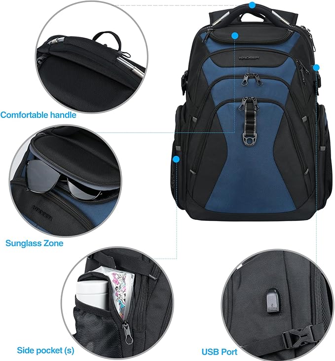 KROSER Travel Laptop Backpack 18.4 Inch XXXL Gaming Backpack - Image 4