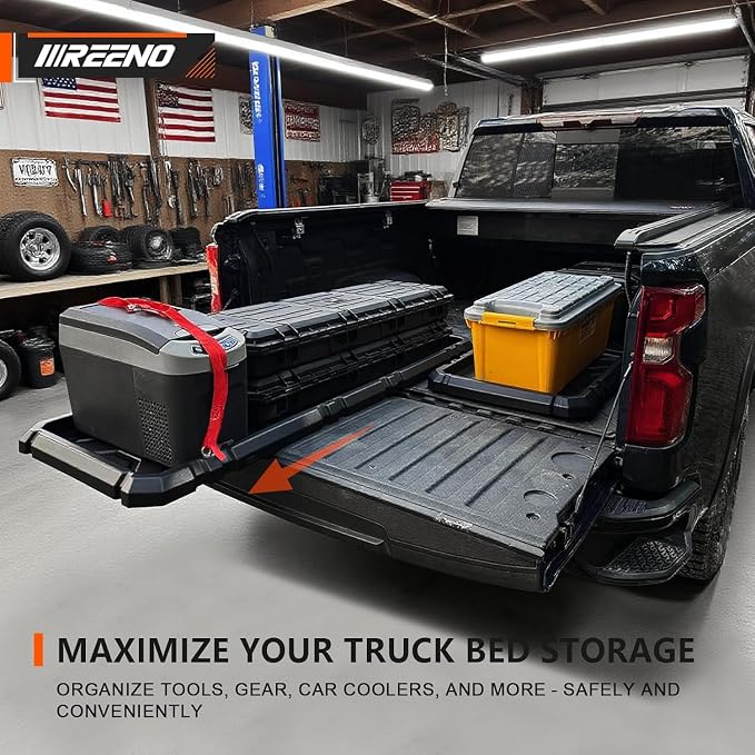 Slide-Out Truck Bed Organizer Tray, Heavy Duty Cargo Storage System - Image 3