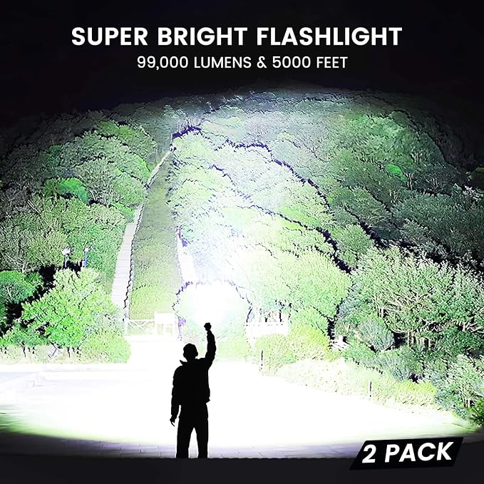 Rechargeable Flashlights High Lumens, 000 Lumens Super Bright Led Flashlights - Image 2