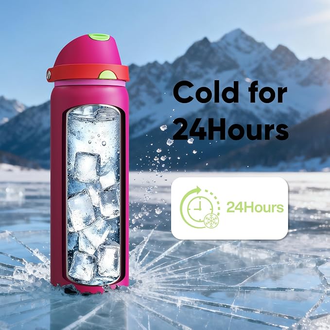 Insulated Water Bottle with Straw - Image 7