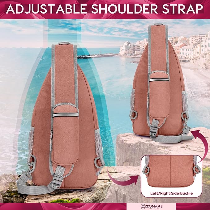 ZOMAKE Sling Bag, Small Crossbody Sling Backpack, Water Resistant Shoulder - Image 6