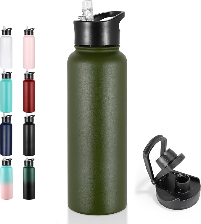VEGOND 40 oz Insulated Water Bottle Stainless Steel Metal Water Bottles by VEGOND