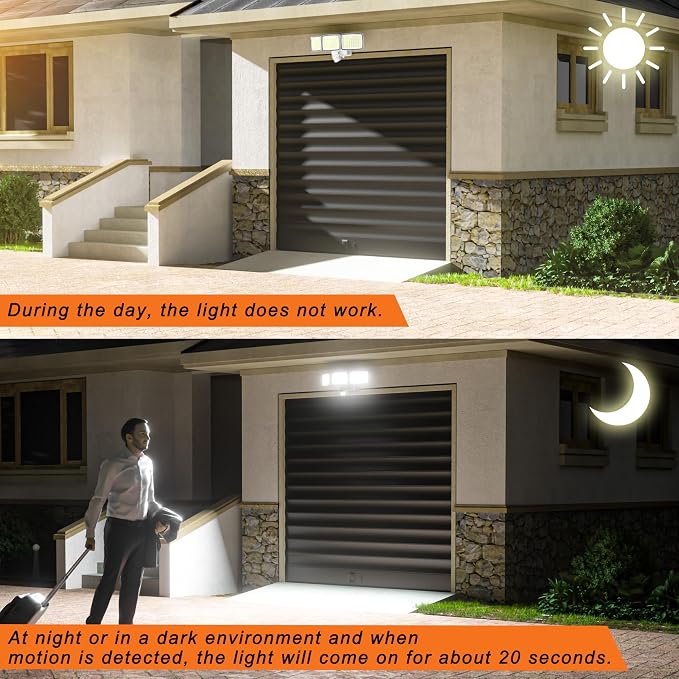 AIXPI Battery Powered Motion Sensor Outdoor Lights, 1500LM Flood Light IP65 - Image 3