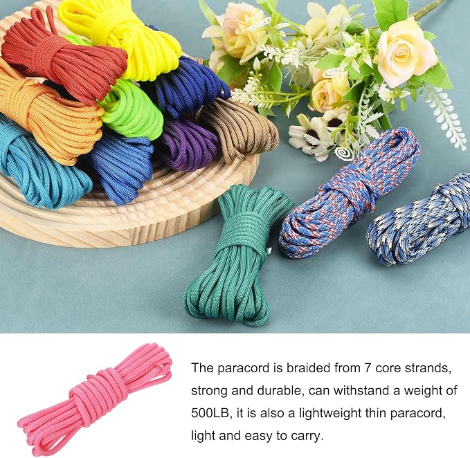550 Paracord Rope 10ft, 4mm Thin Paracord Nylon Cord 7-Strand Core - Image 3
