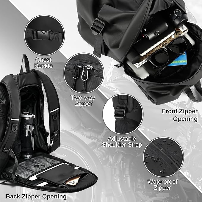 Motorcycle Helmet Backpack, Luggage Backpack - Image 6