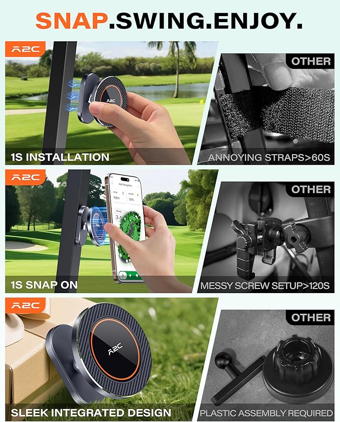 A2C Alloy Magnetic Golf Cart Phone Holder - Image 3
