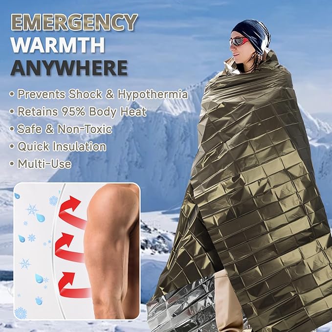 SecuCaptain Survival Emergency Thermal Blankets: Extra Large 84” x63” Space - Image 6