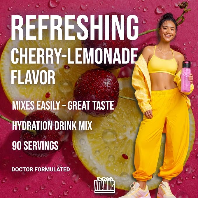 Dr. Price’s Electrolytes Powder Bulk – Cherry Lemonade, 90 Servings | Sugar - Image 5