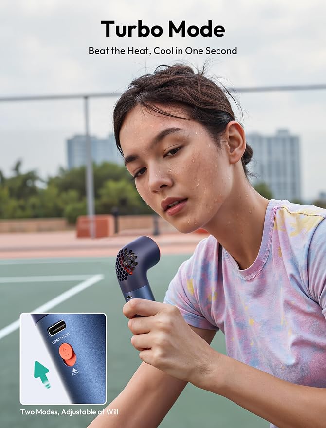 Aecooly Portable Handheld Fan, Powerful Turbo Mini Fan, 19000 RPM High Speed - Image 5