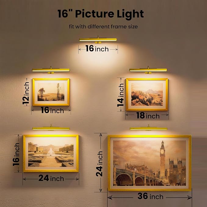 Lights for Pictures on Wall, 16in Battery Operated Picture Lights for Paintings - Image 10