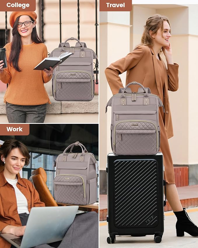 LOVEVOOK Laptop Backpack for Women, 15.6'' Waterproof Nurse Bag Teacher Work - Image 9