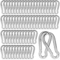 200PCS 2.36'' Spring Snap Hook, M6 1/4Inch Galvanized Silver Steel Carabiner by HANDRERLEE