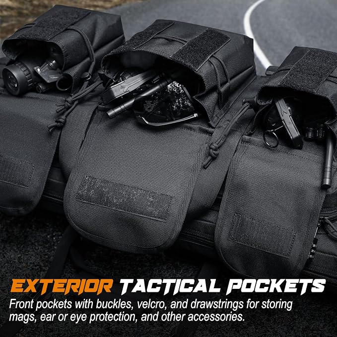 DULCE DOM 36 42 48 Inch Double Rifle Case, Tactical Soft Padded Backpack - Image 4
