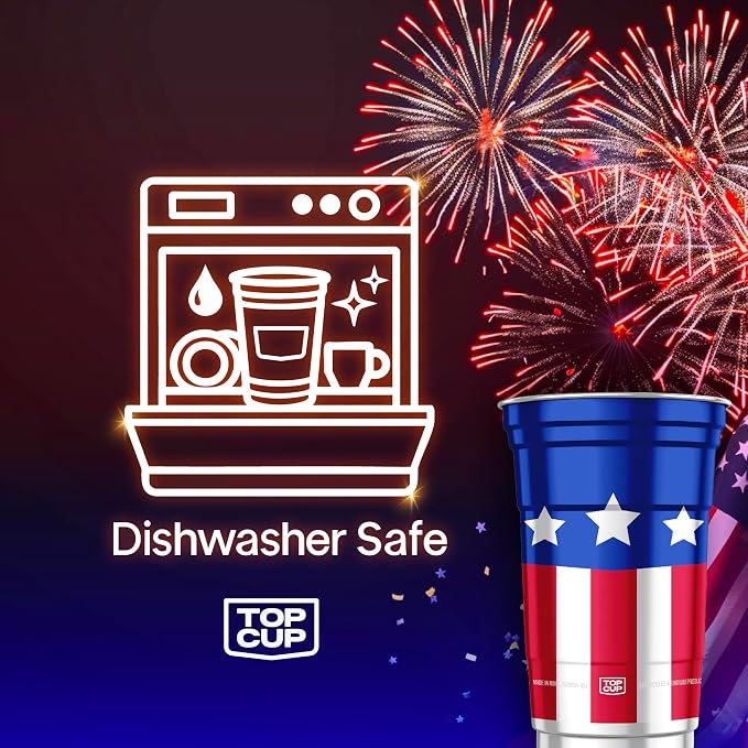 Top Cup America's 250th Birthday 20 oz Reusable Aluminum Party Cups 20 Count | - Image 4