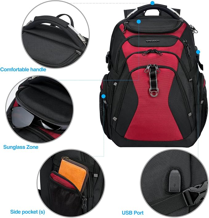 KROSER Travel Laptop Backpack 18.4 Inch XXXL Gaming Backpack - Image 4