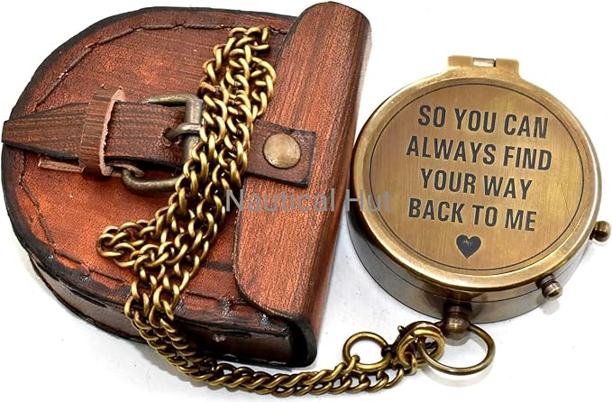 So You Can Always Find Your Way Back Home Engraved Brass Compass - Image 5