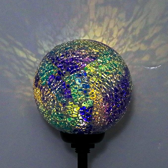 VCUTEKA Solar Garden Decorative Lights Outdoor, Mosaic Solar Light Waterproof - Image 6