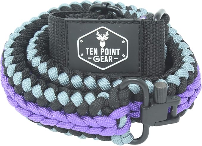 Extra Wide Gun Sling Paracord 550 Adjustable w/Swivels by Ten+Point+Gear
