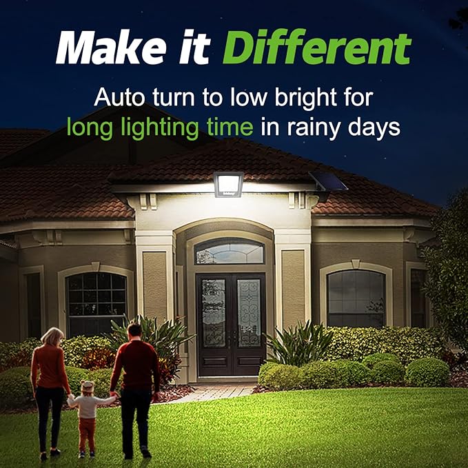 intelamp Solar Lights Outdoor, 4400mAh Solar Powered Flood Lights, Security - Image 2