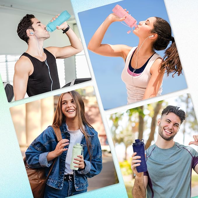 YCT Collapsible Silicone Travel Water Bottle 20oz, Reuseable Leakproof BPA Free - Image 6