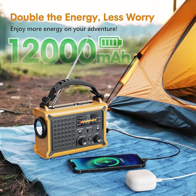 Raynic NOAA Weather Radio 12000mAh, Emergency Weather Radio - Image 6