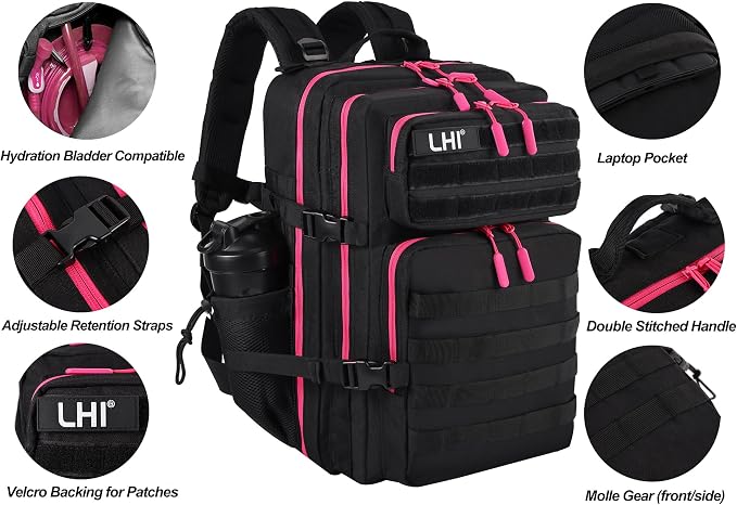 LHI Military Tactical Backpack for Men and Women 45L Army 3 Days Assault Pack - Image 5