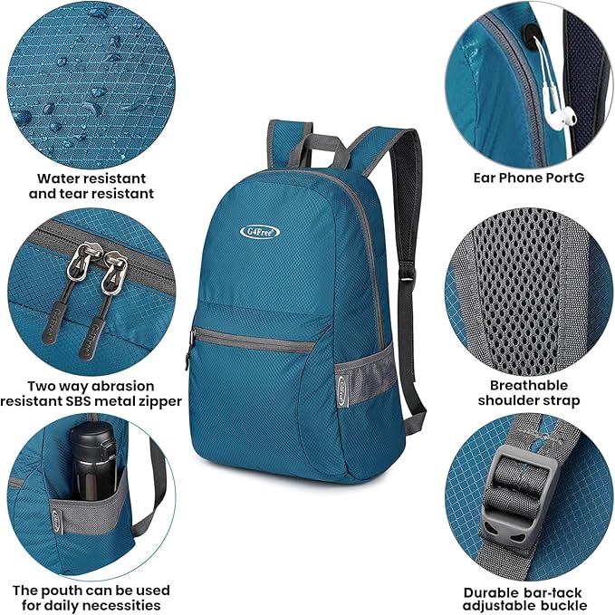 G4Free 20L Lightweight Packable Backpack Travel Hiking Daypack Foldable Backpack - Image 3