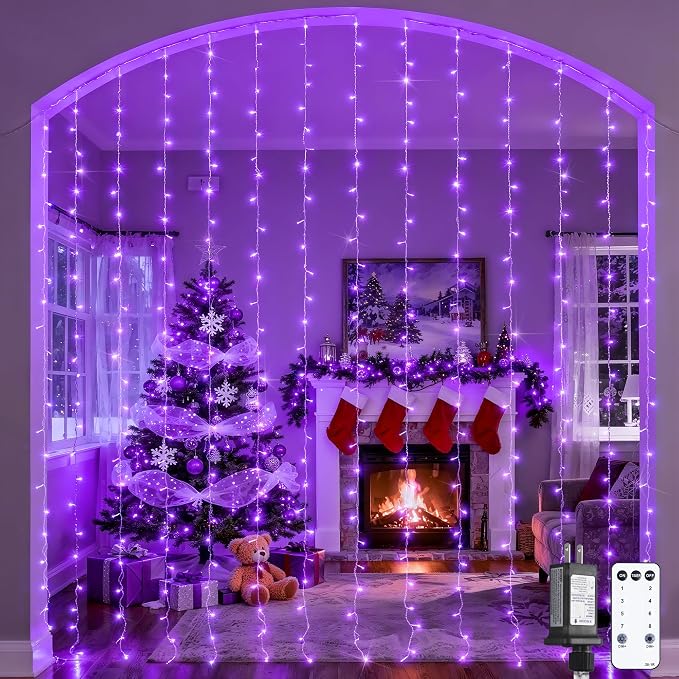 JMEXSUSS 300LED Purple Christmas Lights by JMEXSUSS
