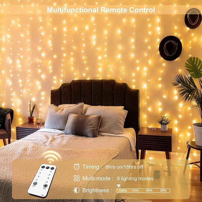 JMEXSUSS 900 LED Outdoor Curtain Lights, 9.5x29.5ft Christmas Lights Plug in - Image 5