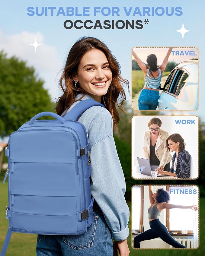 coofay Large Travel Backpack For Women Men Airline Approved Carry On Backpack - Image 8