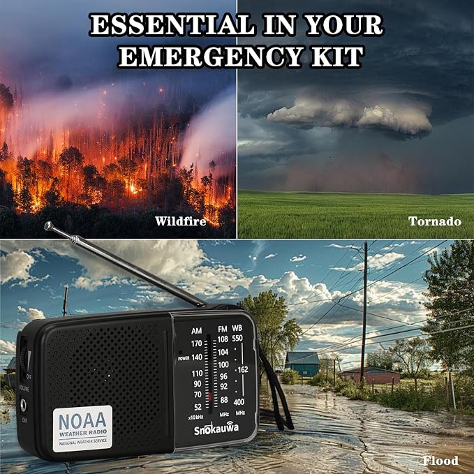 Portable AM FM Transistor Radio Battery Operated, NOAA Weather Radio - Image 8